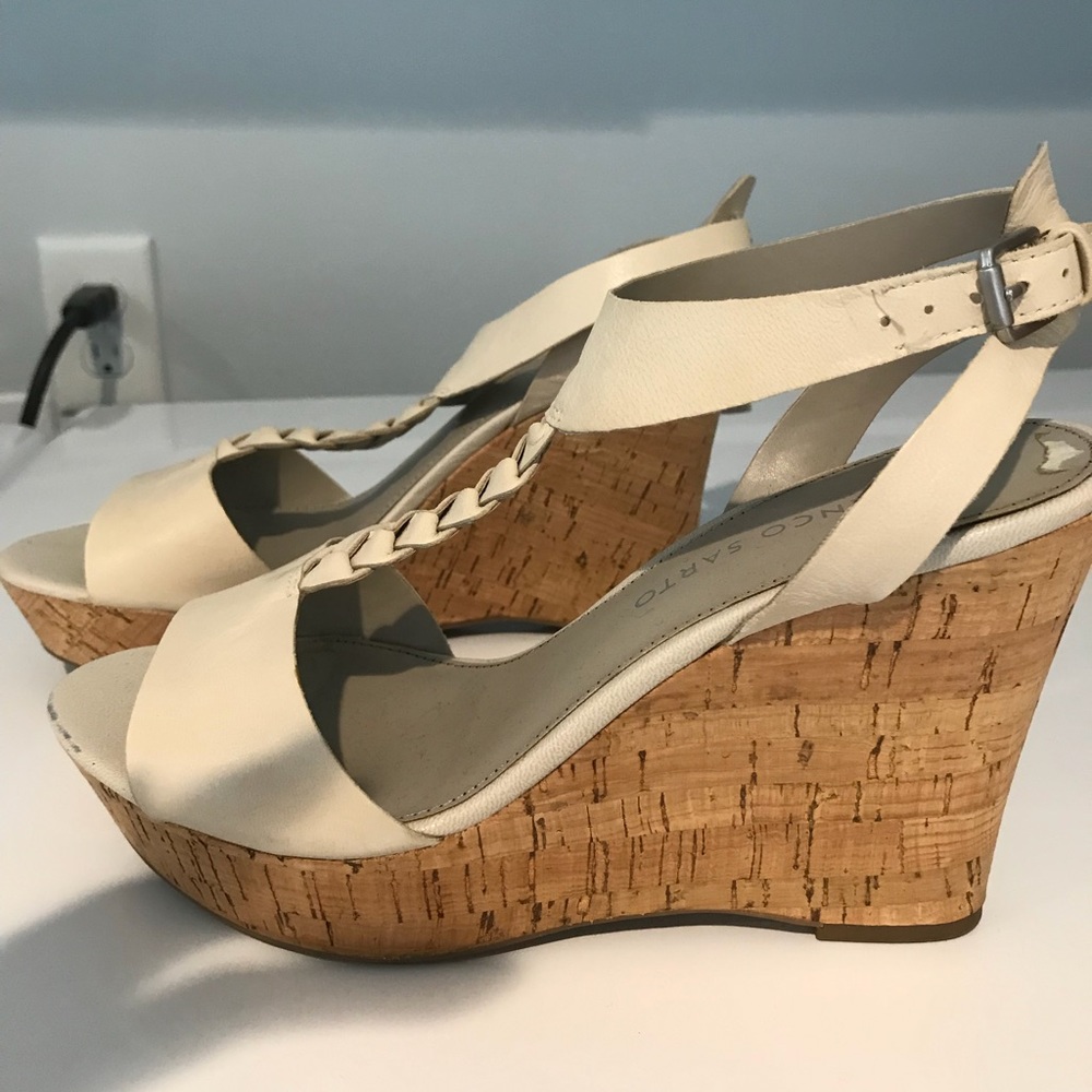 Franco Sarto size 7 nude wedges.